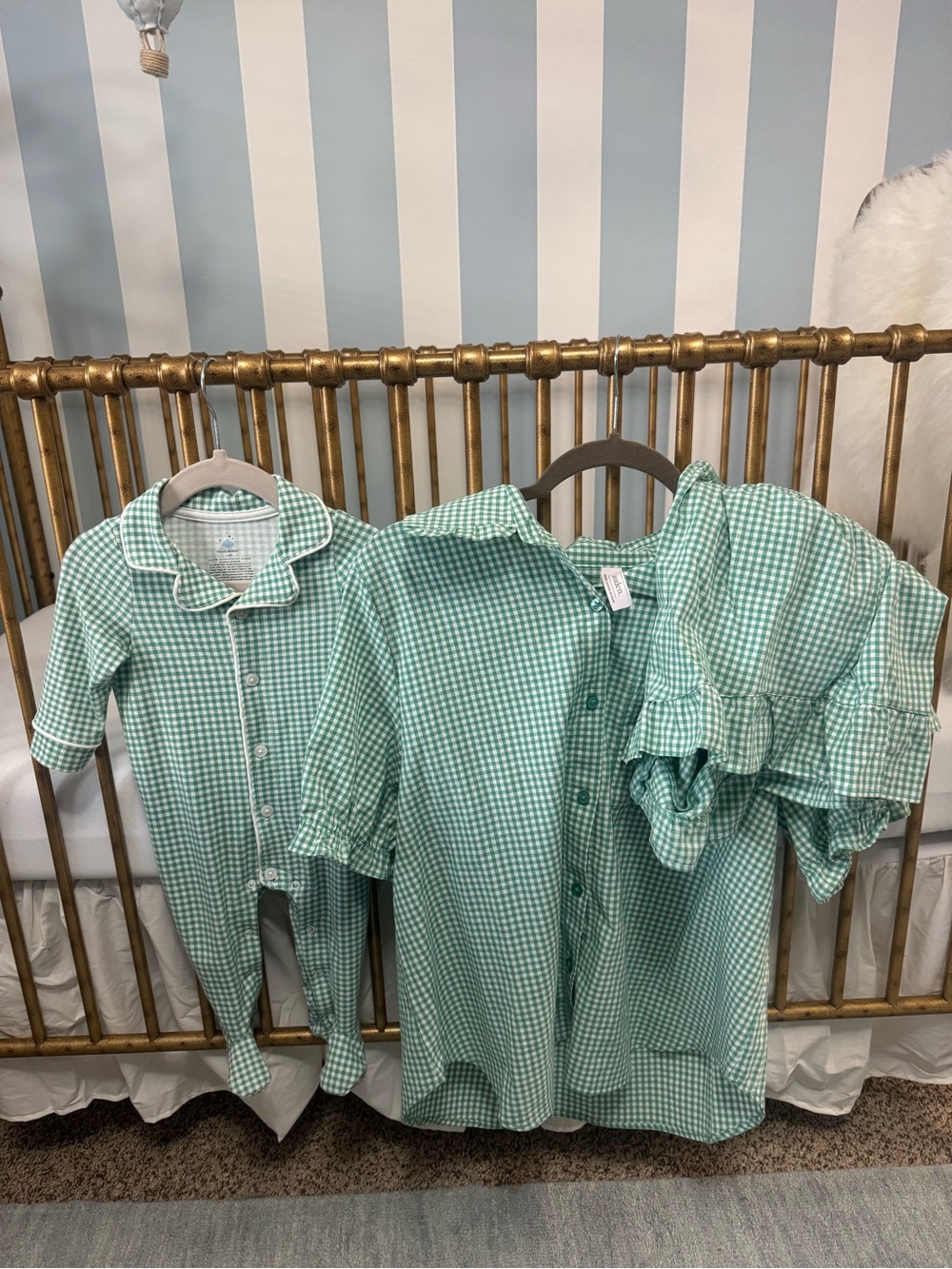 Green Gingham Matching Mommy & Me Pj’s